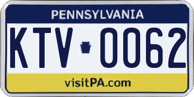 PA license plate KTV0062