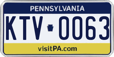 PA license plate KTV0063