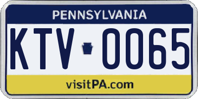 PA license plate KTV0065