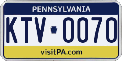 PA license plate KTV0070