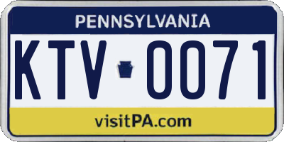 PA license plate KTV0071