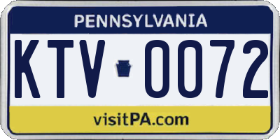 PA license plate KTV0072