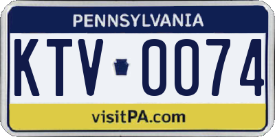 PA license plate KTV0074