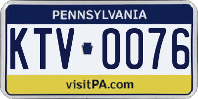 PA license plate KTV0076