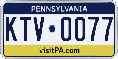 PA license plate KTV0077