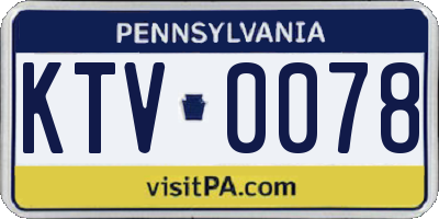 PA license plate KTV0078