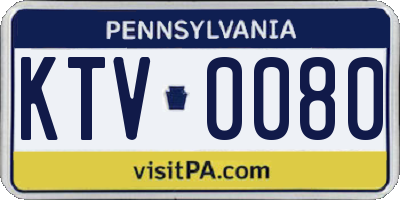 PA license plate KTV0080