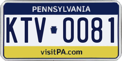 PA license plate KTV0081