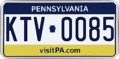 PA license plate KTV0085