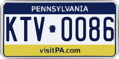 PA license plate KTV0086
