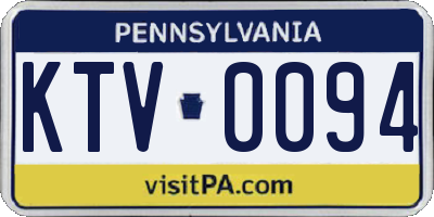 PA license plate KTV0094