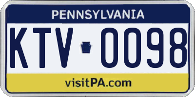 PA license plate KTV0098