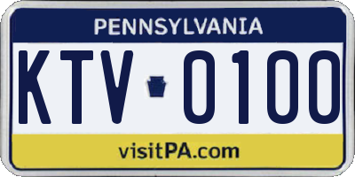 PA license plate KTV0100