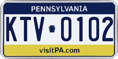 PA license plate KTV0102