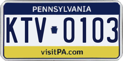 PA license plate KTV0103