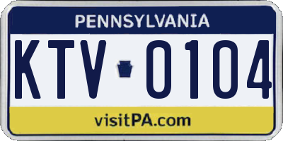 PA license plate KTV0104