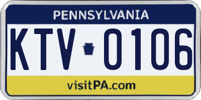 PA license plate KTV0106