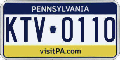 PA license plate KTV0110