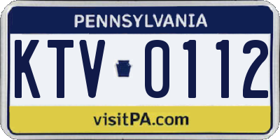 PA license plate KTV0112