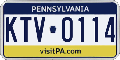 PA license plate KTV0114