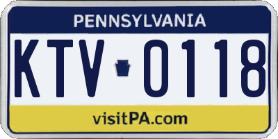 PA license plate KTV0118