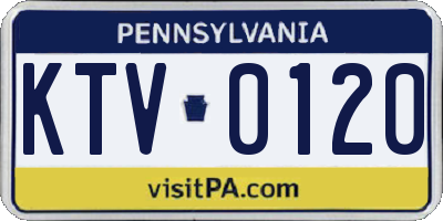 PA license plate KTV0120