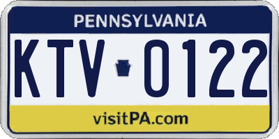 PA license plate KTV0122