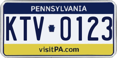 PA license plate KTV0123