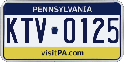 PA license plate KTV0125