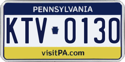 PA license plate KTV0130
