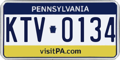 PA license plate KTV0134