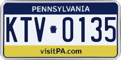 PA license plate KTV0135