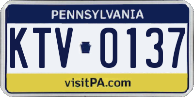 PA license plate KTV0137