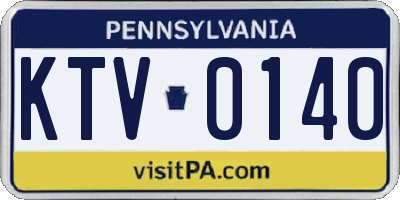PA license plate KTV0140