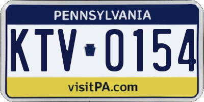 PA license plate KTV0154