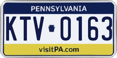 PA license plate KTV0163