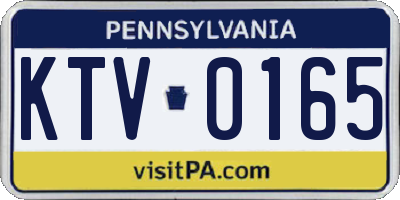 PA license plate KTV0165
