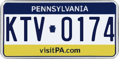 PA license plate KTV0174