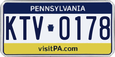 PA license plate KTV0178