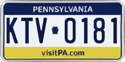 PA license plate KTV0181