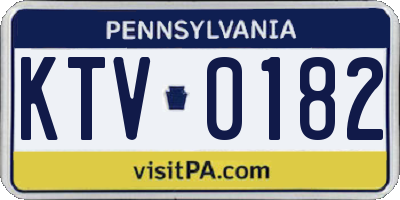 PA license plate KTV0182