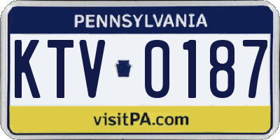 PA license plate KTV0187