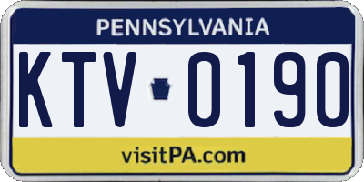 PA license plate KTV0190