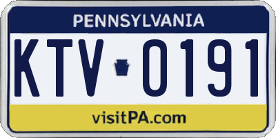 PA license plate KTV0191
