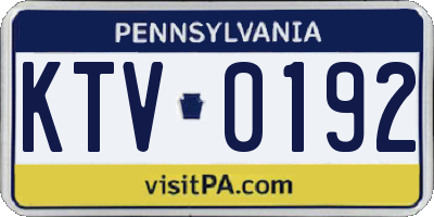 PA license plate KTV0192