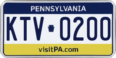 PA license plate KTV0200