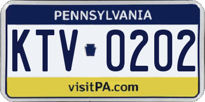 PA license plate KTV0202