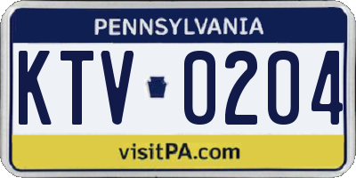 PA license plate KTV0204