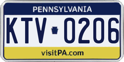 PA license plate KTV0206