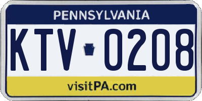 PA license plate KTV0208